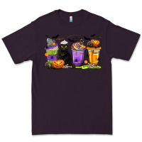 Plum Halloween Cat Coffee Cups Premium Tee - texasbilliewilder
