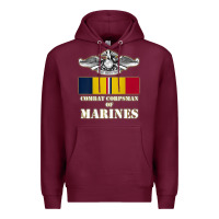 Burgundy Eagle FMF Corpsman 8404 T Back Design Premium Hoodie - longCreatives