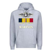 Heather Grey Eagle FMF Corpsman 8404 T Back Design Premium Hoodie - longCreatives
