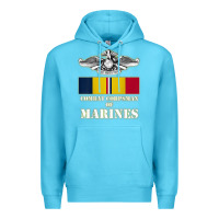 Ocean Blue Eagle FMF Corpsman 8404 T Back Design Premium Hoodie - longCreatives