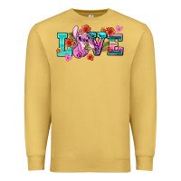 Antique Gold love stitch Premium Sweatshirt - AdoDesignShop