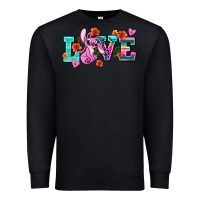 Black love stitch Premium Sweatshirt - AdoDesignShop