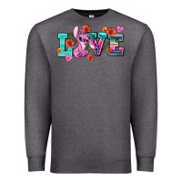 Charcoal Heather love stitch Premium Sweatshirt - AdoDesignShop