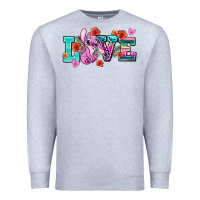 Heather Grey love stitch Premium Sweatshirt - AdoDesignShop