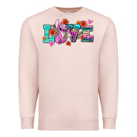 Pale Pink love stitch Premium Sweatshirt - AdoDesignShop