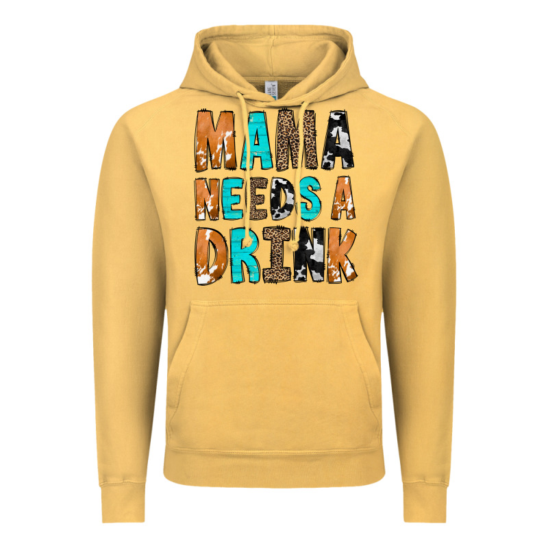 Mama Needs A Drink Vintage Hoodie by CowCowDesign | Teevron