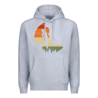 Heather Grey Retro Rock Climbing Vintage Climber Premium Hoodie - longCreatives