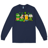 Navy St. Patrick's Day coffee cups Long Sleeve Tee - OliviaCreatesArt
