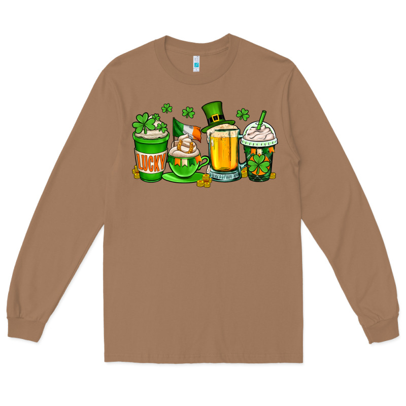 St. Patrick's Day Coffee Cups Long Sleeve Tee by OliviaCreatesArt | Teevron