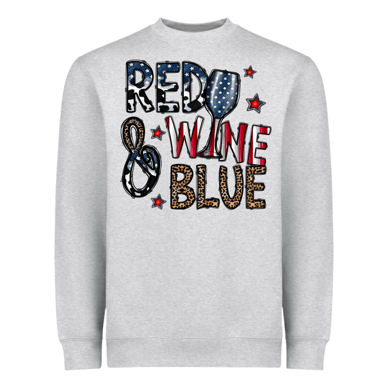 Red Wine Blue Heavyweight Sweatshirt by CowhideDigitalArt | Teevron