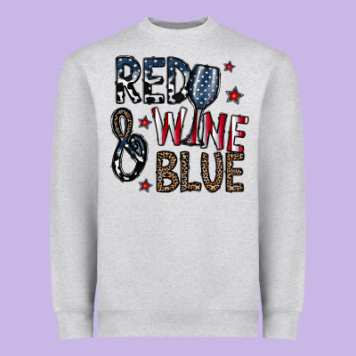 Red Wine Blue Heavyweight Sweatshirt Designed By Cowhidedigitalart