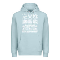 Blue Mist i am a lucky wife i have a crazy husband valentine gift Premium Hoodie - longCreatives