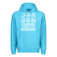 Ocean Blue i am a lucky wife i have a crazy husband valentine gift Premium Hoodie - longCreatives