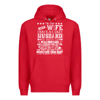 Red i am a lucky wife i have a crazy husband valentine gift Premium Hoodie - longCreatives