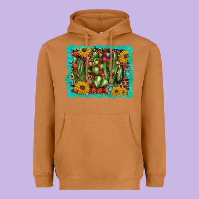 Cactus Christmas Heavyweight Hoodie Designed By Barkaloodesign