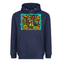 Navy cactus christmas Heavyweight Hoodie - BarkalooDesign