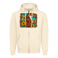 Sandshell horse sunflowers turquoise wooden serape leopard Zipper Hoodie - Artiststas