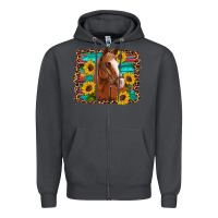 Smoke horse sunflowers turquoise wooden serape leopard Zipper Hoodie - Artiststas
