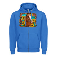 True Royal horse sunflowers turquoise wooden serape leopard Zipper Hoodie - Artiststas