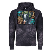 Cloud Black Floral Cow Leopard Gemstone Vintage Hoodie - CowCowDesign
