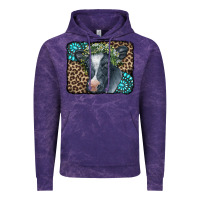Cloud Purple Floral Cow Leopard Gemstone Vintage Hoodie - CowCowDesign