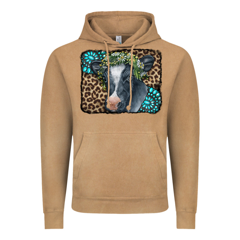Floral Cow Leopard Gemstone Vintage Hoodie by CowCowDesign | Teevron