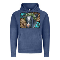Vintage Denim Floral Cow Leopard Gemstone Vintage Hoodie - CowCowDesign