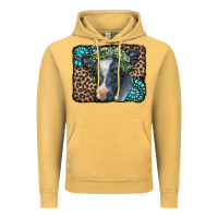 Vintage Mustard Floral Cow Leopard Gemstone Vintage Hoodie - CowCowDesign