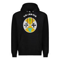 Black Calabria Coat of arms  Flag souvenir Italy Premium Hoodie - longCreatives