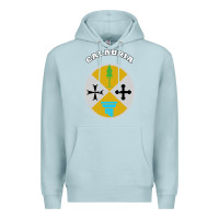 Blue Mist Calabria Coat of arms  Flag souvenir Italy Premium Hoodie - longCreatives