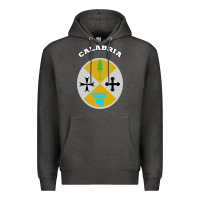 Charcoal Heather Calabria Coat of arms  Flag souvenir Italy Premium Hoodie - longCreatives