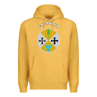 Mustard Calabria Coat of arms  Flag souvenir Italy Premium Hoodie - longCreatives