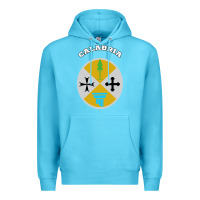 Ocean Blue Calabria Coat of arms  Flag souvenir Italy Premium Hoodie - longCreatives
