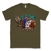 Army Green God bless the USA Eagle 4th of july Classic Tee - HowdyJamesFarm