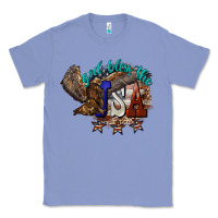 Colony Blue God bless the USA Eagle 4th of july Classic Tee - HowdyJamesFarm