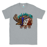 Heather Grey God bless the USA Eagle 4th of july Classic Tee - HowdyJamesFarm
