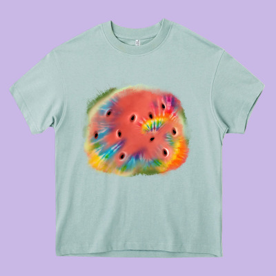 Tie Die Watermelon Heavy Core Tee Designed By Jahusdesignshop