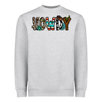 Heather Grey howdy Heavyweight Sweatshirt - CowhideDigitalArt