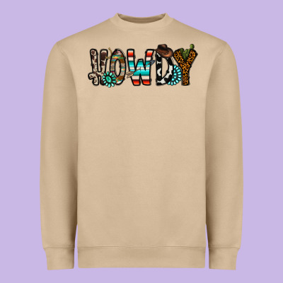Howdy Heavyweight Sweatshirt Designed By Cowhidedigitalart