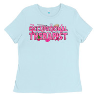Baby Blue breast cancer occupational therapist Ladies Tee - texasbilliewilder