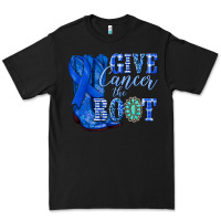 Black give cancer the boot colon cancer blue ribbon nca Premium Tee - NancyCooperArtShop