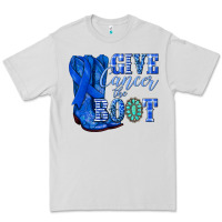Dove Grey give cancer the boot colon cancer blue ribbon nca Premium Tee - NancyCooperArtShop