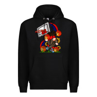 Black Basketball Gnome Premium Hoodie - CowhideDigitalArt