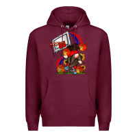 Burgundy Basketball Gnome Premium Hoodie - CowhideDigitalArt