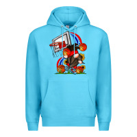 Ocean Blue Basketball Gnome Premium Hoodie - CowhideDigitalArt