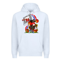 White Basketball Gnome Premium Hoodie - CowhideDigitalArt