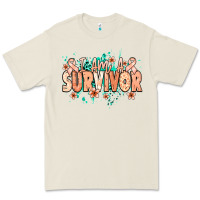 Bone I am a survivor peach ribbon Premium Tee - NancyCooperArtShop