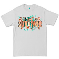 Dove Grey I am a survivor peach ribbon Premium Tee - NancyCooperArtShop
