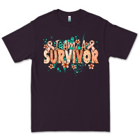 Plum I am a survivor peach ribbon Premium Tee - NancyCooperArtShop