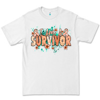 White I am a survivor peach ribbon Premium Tee - NancyCooperArtShop